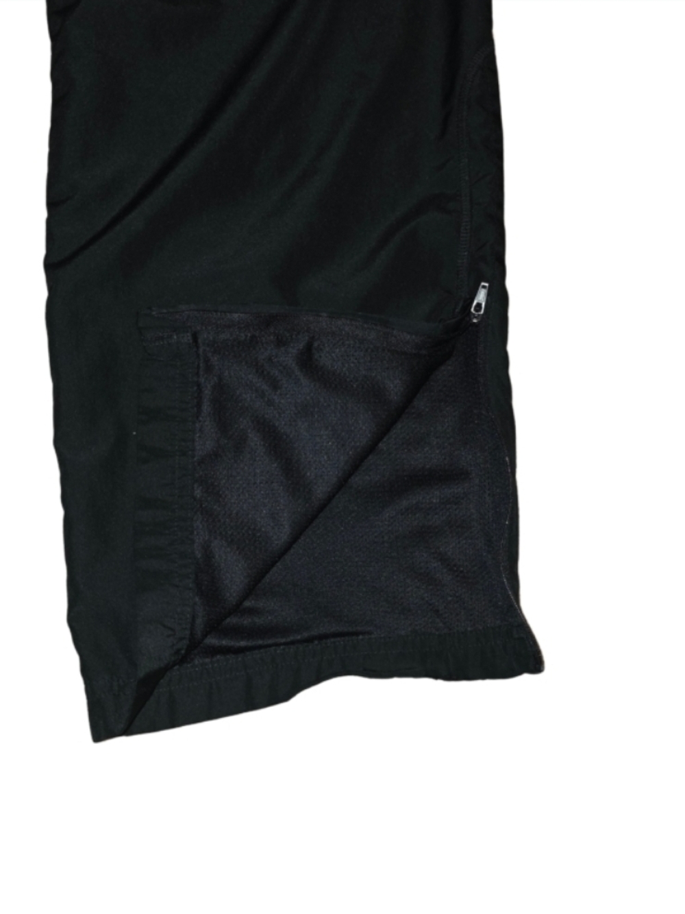 Adidas Black 3 Stripe Track Pants Windbreaker Size Medium - Picture 3 of 5